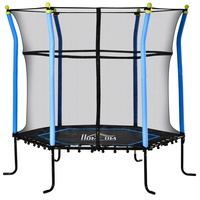 Homcom Gartentrampoline 120 cm inkl. Sicherheitsnetz, Randabdeckung, Gummiseil blau