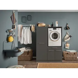 laundreezy Waschmaschinenschrank 117,5 x 162 x 67,5 cm Anthrazit Holzwerkstoff