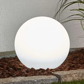 LINDBY LED-Solarlampen Lago, 3er-Set, Kugeln, Erdspieß, weiß