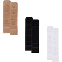 Skin Wrap Accessories BH Verlängerung 2er-Set BH Verschluss Erweiterung Bra Extender BH Verschluss Verlängerung 1er, 2er oder 3er Haken in Schwarz Weiß Haut - Einheitsgröße