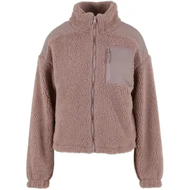 URBAN CLASSICS Damen Ladies Sherpa Mix Jacket duskrose, XL - XL