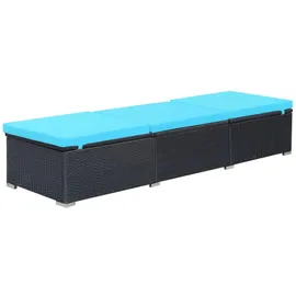 furnicato Sonnenliege 195 x 60 x 31 cm Schwarz