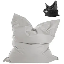mokebo Sitzsack Outdoor XXL mit Schutzhülle Der Große Bean Bag oder Riesen-Sitzsack, in Grau