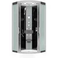 AcquaVapore D58-13M0 Komplettdusche mit Pendeltür 90 x 90 cm Schwarz Sicherheitsglas ESG