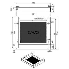 SOTech CAVO Laptop Schublade 480 x 446 x 80 mm schwarz abschließbar