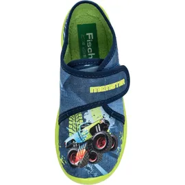 Fischer Markenschuh Klett-Hausschuh Blau 27