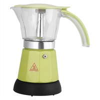 ASHATA Moka Express Espressokocher, Moka Express Espressokocher 300ml Cafe Maker,480W Elektrischer Espressokocher Moka Pot Espressomaschine Kaffeemaschine 2 Farben(Grün)
