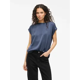 VILA Viellette S/S Satin Top - Noos Blau XL