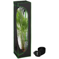 Relaxdays Growzelt, HxBxT: 160x40x40 cm, reflektierende Innenfolie, lichtundurchlässig, Indoor Zuchtzelt, schwarz/grün, Polyester, Stahl, Kunststoff