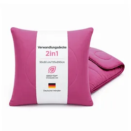 BestLivings 2 in 1 Kuscheldecke 135 x 200 cm Fuchsia