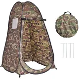 HOMASIS Pop up Duschzelt mit Tragetasche, tragbares Umkleidezelt Camping, Toilettenzelt mit Fenster & Aufbewahrungstasche, Duschkabine für Outdoor, 120 x 120 x 190 cm (Flecktarn)