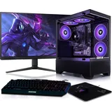 BEASTCOM Q3 | Essential Gaming PC | Komplett-Set | AMD Ryzen 5 6X4,20 GHz 12 Threads | 4K Vega Radeon Grafik | 8GB RAM | 512GB SSD | Monitor LED 24... - Schwarz
