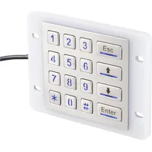 Renkforce RF-KP-500 USB Nummernblock IP68 Wasserdicht und staubgeschützt, Beleuchtet Edelstahl (gebürstet)