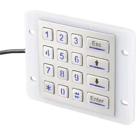 Renkforce RF-KP-500 USB Nummernblock IP68 Wasserdicht und staubgeschützt, Beleuchtet Edelstahl (gebürstet)