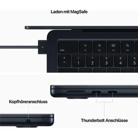 Apple MacBook Air M2 2022 13,6" 8 GB RAM 256 GB SSD 8-Core GPU Mitternacht