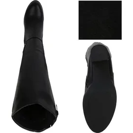 VAN HILL Damen Leicht Gefütterte Klassische Stiefel Plateau Vorne Schuhe 840613, Farbe: Schwarz, Größe: 36 - Schwarz - 36