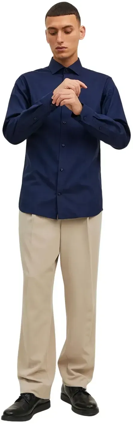 Jack & Jones Hemd Parker mit Langarm in Dunkelblau-L