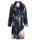 Essenza Bademantel Fleur Nightblue, XS - 100% Polyester - Blumen Pfingstrosen Tulpen - XS