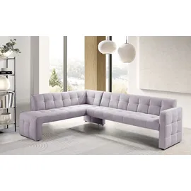 exxpo - sofa fashion Essbank EXXPO - SOFA FASHION "Barista, bequem und elegant, hohe Bodenfreiheit", rosa (powder rose), B:265cm H:83cm T:199cm, Sitzbänke, Essbank, Eckbank Barista bequem und elegant, hochwertige Detailverarbeitung