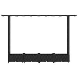 vidaXL Hochbeet mit Rankgitter und Dach 203 x 40 x 123 cm Schwarz