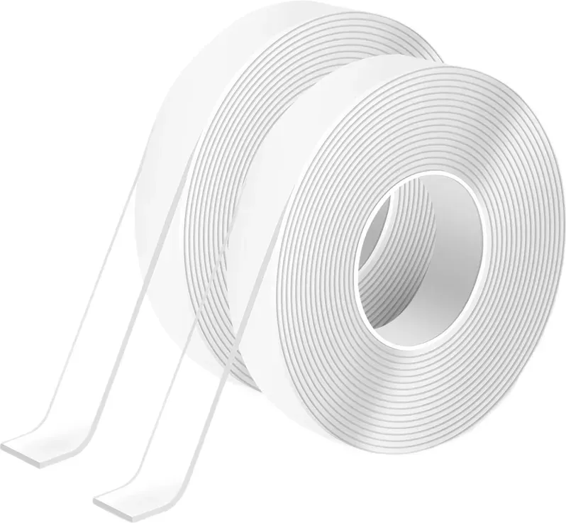 Art3d Nano-Gel-Klebeband - 6 Meter (2 Rollen x 3m), Breite 1,3 cm, superstark & abnehmbar, doppelseitiges Klebeband, beschädigungsfreie Befestigung für Wände, Teppiche, Fotos, Bastelarbeiten, Zuhause & Büro
