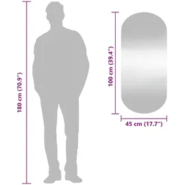 vidaXL Wandspiegel 45x100 cm Glas Oval