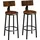Tectake Set Barhocker mit Rückenlehne Holz und Stahl Sitzhöhe 73 cm