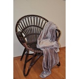 Rattani Rattanstuhl Rattansessel Lentera, Fb. Darkbrown, inkl. Decke braun