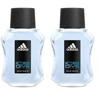 adidas Ice Dive Eau de Toilette, langanhaltender Herren-Duft mit belebender Zitrusnote und aromatischem Patschuli, 50 ml (Packung mit 2)