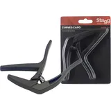 Stagg 19158 Trigger Kapodaster mit Gummiauflagen für Acoustic/E-Gitarre schwarz