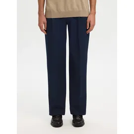 Selected Loose Fit Bundfaltenhose mit Gürtelschlaufen Modell FINN Marine, XXL