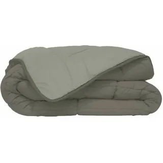 Poyet Motte Steppdecke, zweifarbig, Polyester, Taupe/Leinen, 220 x 240 cm, Motiv, Kollektion Calgary