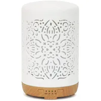 Earnest Living Diffusor für ätherische Öle, weißer Keramik-Diffusor, 250 ml, Timer, Nachtlichter und Auto-Off-Funktion, Heimbüro, Luftbefeuchter, Aromatherapie-Diffusoren, Geschenk