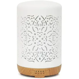 Earnest Living Diffusor für ätherische Öle, weißer Keramik-Diffusor, 250 ml, Timer, Nachtlichter und Auto-Off-Funktion, Heimbüro, Luftbefeuchter, Aromatherapie-Diffusoren, Geschenk