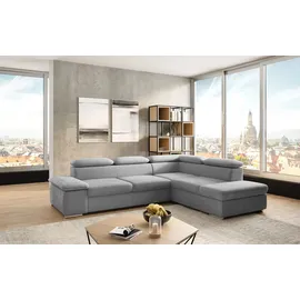 sit&more Ecksofa »Valentine L-Form, B: 272 cm« mit Arm- & Kopfteilverstellung, optional mit Bettfunktion, grau