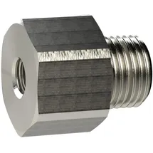 Riegler Reduziernippel lang, M5 a., G 1/8 i., SW 14, Messing vern.