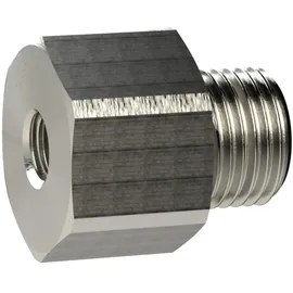 Riegler Reduziernippel lang, M5 a., G 1/8 i., SW 14, Messing vern.
