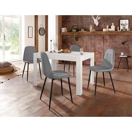 OTTO home INOSIGN Essgruppe, (Set, 5-tlg), mit Esstisch 120 cm breit( Weiß/Grau)