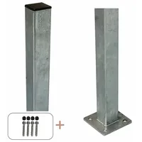 Plus Zaunpfosten 4,5 x 132 cm Silber/Metall