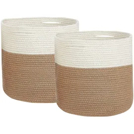 Beliani Aufbewahrungskorb 2er Set Ardesen 34 x 34 x 34 cm beige