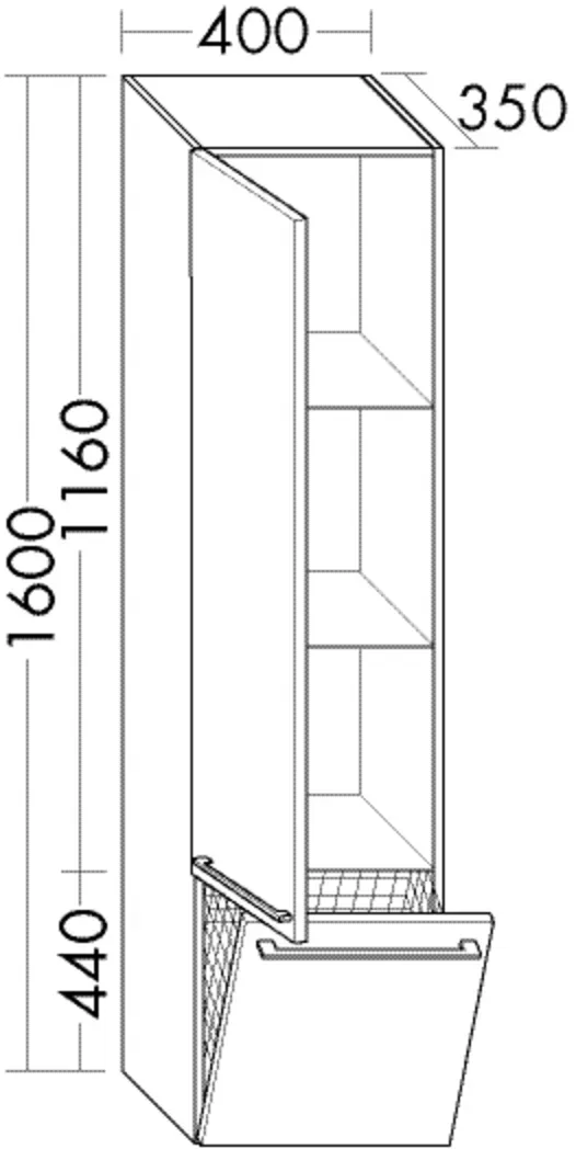 Burgbad Hochschr.BelL.Matt 1600x400x350 Sandorange Solid Matt, HSBL040LF6481 HSBL040LF6481