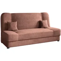 Schlafsofa, Rosa, Textil, 3-Sitzer, Rechteckig, 195x86x87 cm, Wohnzimmer, Sofas & Couches, Schlafsofas