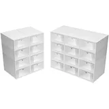PansyWind 20er Set Schuhboxen Stapelbarer Schuh-Organizer transparente Schuhkartons aus Kunststoff(33 * 23 * 14cm)