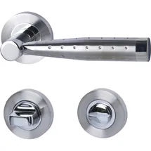 Alpertec WC-Rosettengarnitur Solid 5 Edelstahl Silber