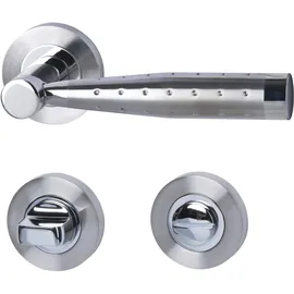 Alpertec WC-Rosettengarnitur Solid 5 Edelstahl Silber