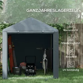 Outsunny Garagenzelt, 1,6 x 2,18 x 1,72 m Lagerzelt mit UV-Schutz, Reißverschlusstür
