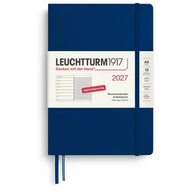 leuchtturm1917 gmbh, am spakenberg 45, 21502 geesthacht, kontakt@leuchtturm1917.com Wochenkalender & Notizbuch Medium A5 Marine 2027