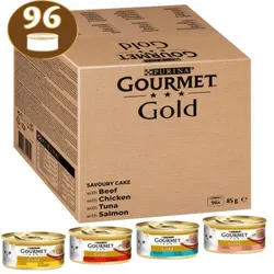 GOURMET Gold Raffiniertes Ragout Katzennassfutter Sorten-Mix 96x85g