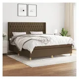 vidaXL Boxspringbett mit Matratze Dunkelbraun 180x200 cm Stoff