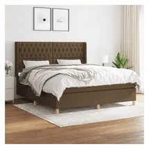 vidaXL Boxspringbett mit Matratze Dunkelbraun 180x200 cm Stoff